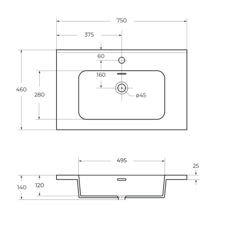 Колонна подвесная с двумя распашными дверцами, реверсивная Cezares 54963
