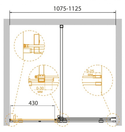 Душевая дверь CEZARES STREAM-BF-1-110-C-Cr Душевая дверь CEZARES STREAM-BF-1-110-C-Cr