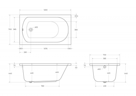 Передняя панель для акриловой ванны CEZARES ECO-130-SCR-W37 Передняя панель для акриловой ванны CEZARES ECO-130-SCR-W37