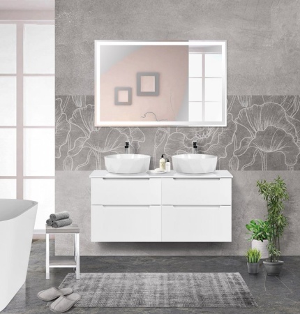 Столешница из МДФ с двумя отверстиями под раковину и с двумя отверстиями под смеситель, 1204x462x19 