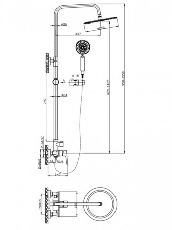 Душевая стойка BelBagno ANCONA ANCONA-DOCM-CRM