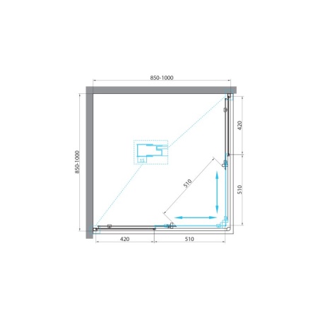 Душевой уголок BELBAGNO UNIQUE-A-2 UNIQUE-A-2-85/100-M-Cr Душевой уголок BELBAGNO UNIQUE-A-2 UNIQUE-A-2-85/100-M-Cr
