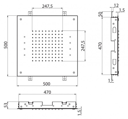 Верхний душ встраиваемый с функцией дождя с хромотерапией 9 цветов и пультом управления, 500x500 мм  Верхний душ встраиваемый с функцией дождя с хромотерапией 9 цветов и пультом управления, 500x500 мм