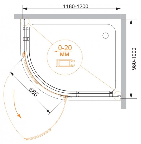 Душевой уголок CEZARES BERGAMO-W-RH-1-120/100-ARCO-C-Cr-L-IV Душевой уголок CEZARES BERGAMO-W-RH-1-120/100-ARCO-C-Cr-L-IV