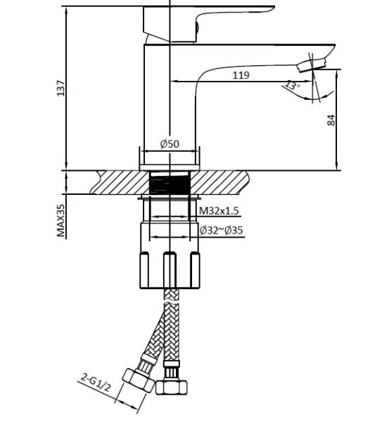 Смеситель для раковины AltroBagno Diretto 0107 Bi