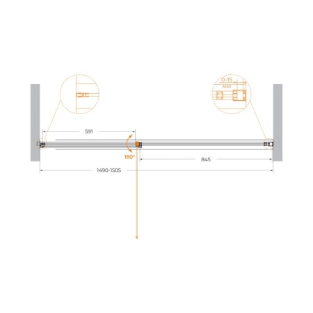Душевая дверь CEZARES URBAN-B-12-130-C-NERO