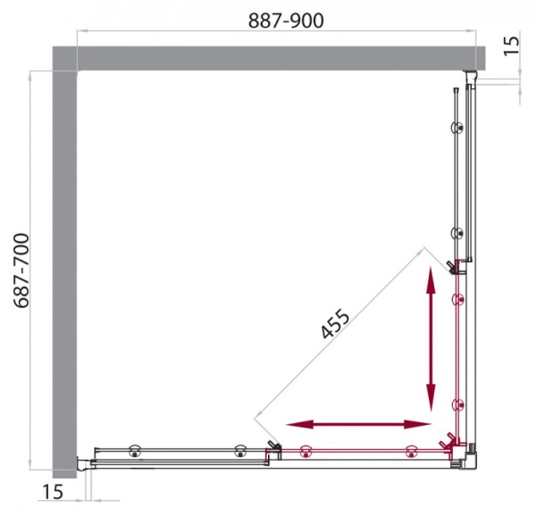 Душевой уголок BELBAGNO UNO-AH-2 UNO-AH-2-120/80-P-Cr