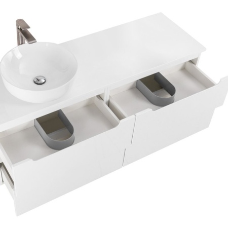 Столешница из МДФ с двумя отверстиями под раковину и с двумя отверстиями под смеситель, 1204x462x19 