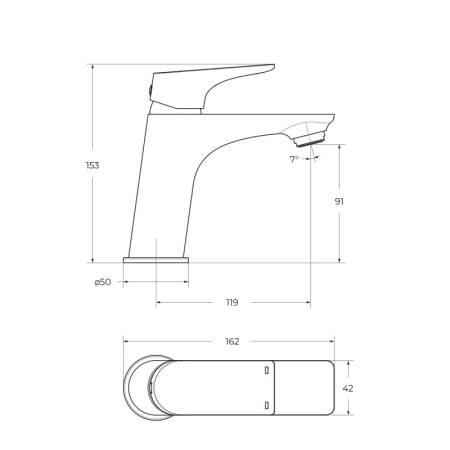 Смеситель для раковины без донного клапана BelBagno MARINO-LVM-CRM-W0