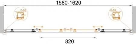 Душевая дверь в нишу CEZARES ANIMA BF-2 ANIMA-W-BF-2-160-C-Cr Душевая дверь в нишу CEZARES ANIMA BF-2 ANIMA-W-BF-2-160-C-Cr