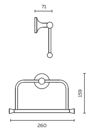 Полотенцедержатель AltroBagno Corposo 081312 Or