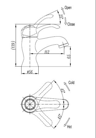 Смеситель для раковины Cezares LIRA-M-LS1-01