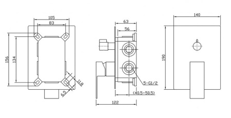 Встраиваемый смеситель BelBagno ROMANO ROM-VDI-CRM Встраиваемый смеситель BelBagno ROMANO ROM-VDI-CRM
