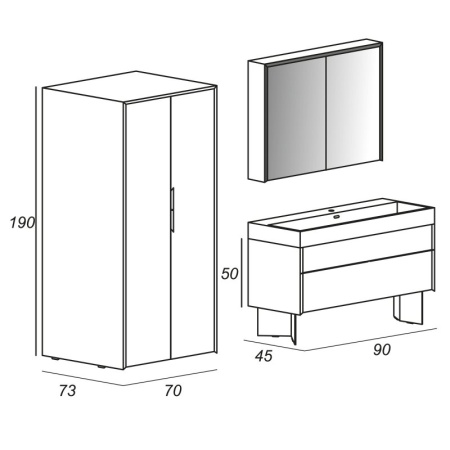 Полка подвесная, 30x20x75 Cezares 55050