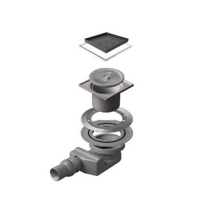 Точечный трап 150х150 мм Confluo Standard Ceramic 3, полая под плитку, с рамкой PESTAN 13000087