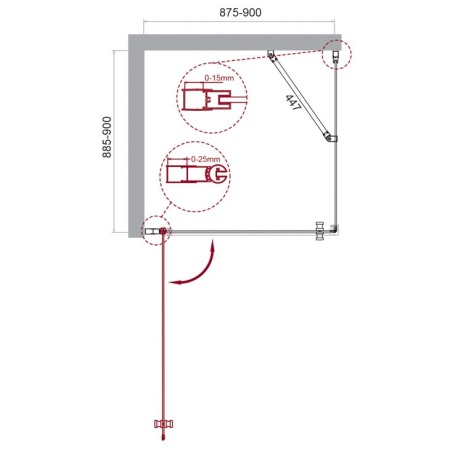 Душевой уголок BELBAGNO ETNA-A-1 ETNA-A-1-90-C-Cr