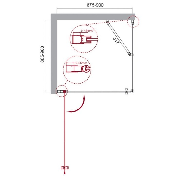 Душевой уголок BELBAGNO ETNA-A-1 ETNA-A-1-100-C-Cr