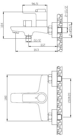 Смеситель термостатический для ванны и душа BelBagno ANCONA ANCONA-VASM-CRM Смеситель термостатический для ванны и душа BelBagno ANCONA ANCONA-VASM-CRM