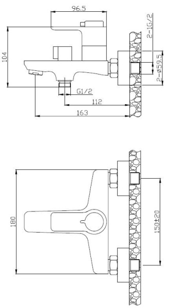 Смеситель термостатический для ванны и душа BelBagno ANCONA ANCONA-VASM-CRM Смеситель термостатический для ванны и душа BelBagno ANCONA ANCONA-VASM-CRM