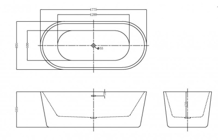 Слив-перелив для акриловых ванн BelBagno BB39-OVF-CRM