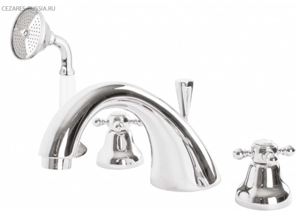 Смеситель на борт ванны с ручным выдвижным душем Cezares GOLF-BVD-03/24-Bi Смеситель на борт ванны с ручным выдвижным душем Cezares GOLF-BVD-03/24-Bi