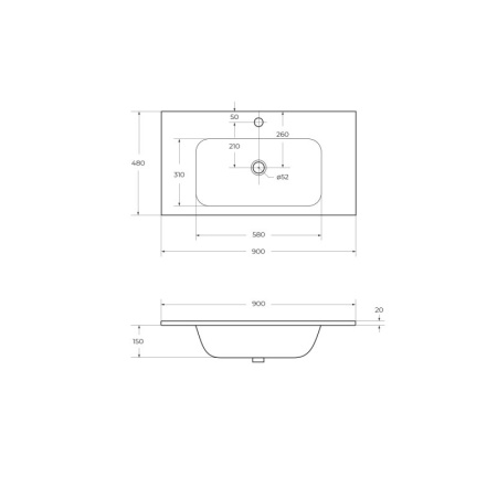 Шкаф подвесной CEZARES ECO-1500-2A-SC-BL