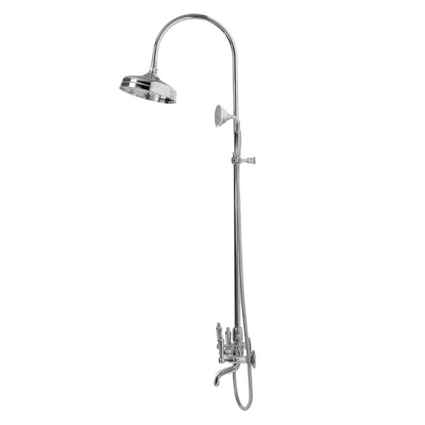 Душевая стойка со смесителем для ванны, верхним и ручным душем Cezares FIRST-CVD-01-M