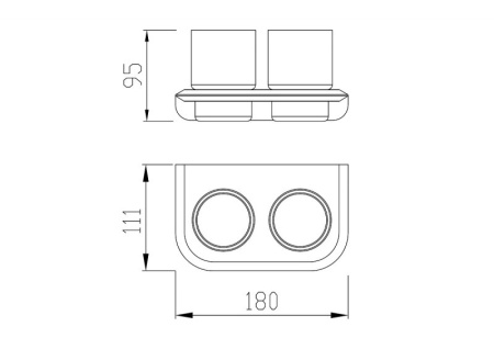 Стакан подвесной двойной CEZARES LINER-TUMDS-01