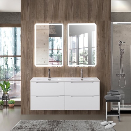 Керамическая раковина с двумя чашами BelBagno BB1200-2-ETL