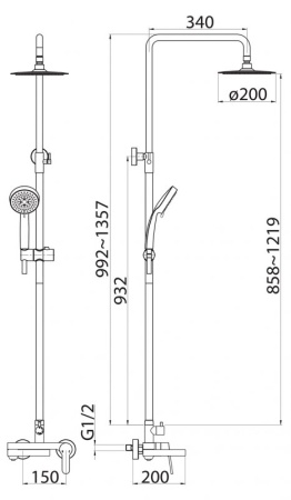 Душевая стойка BelBagno DELTA DEL-VSCM-BORO