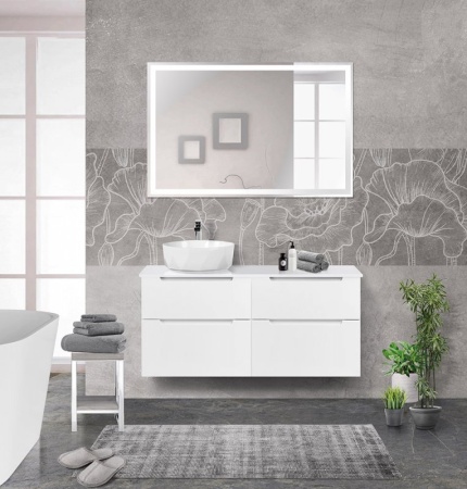 Столешница из МДФ с двумя отверстиями под раковину и с двумя отверстиями под смеситель, 1204x462x19 