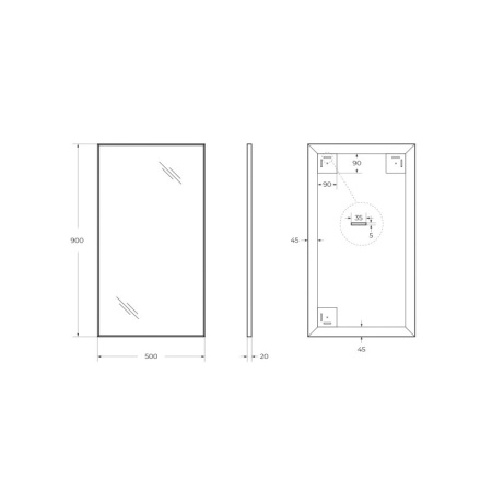 Зеркало BelBagno SPC-AL-1000-800 Nero