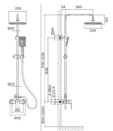 Душевая система AltroBagno Lamberto 030103 NeOp