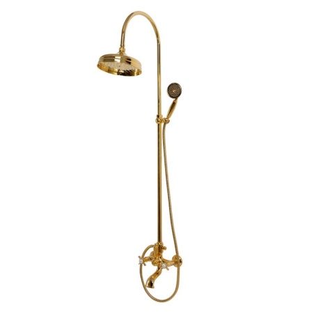 Душевая стойка со смесителем для ванны, верхним и ручным душем, 20 см Cezares LORD-CVD-03/24-M