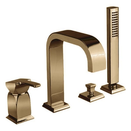 Смеситель на борт ванны однорычажный с выдвижным душем и переключателем Cezares LEGEND-BVDM-01