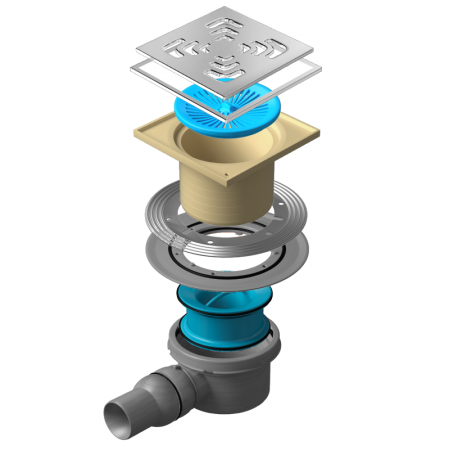 Точечный трап 150х150 мм Confluo Standard Square 1Mask , металл с перфорацией Square, с рамкой PESTA