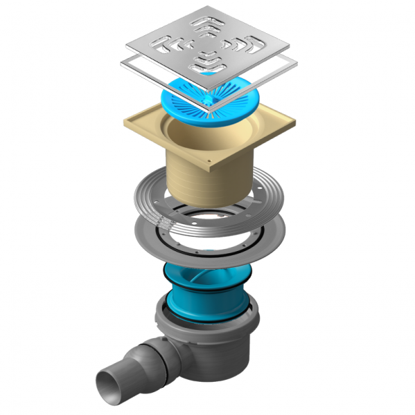 Точечный трап 150х150 мм Confluo Standard Vertical Square Mask ,металл с перфорацией Square, с рамко