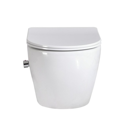 Унитаз подвесной с сиденьем и креплением с функцией биде и смесителем BelBagno BB3105CHR-BS/SC