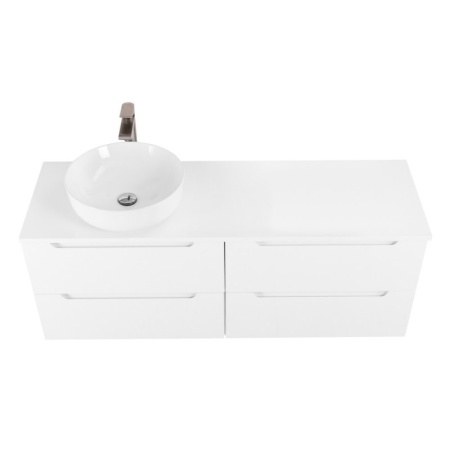 Столешница из МДФ с двумя отверстиями под раковину и с двумя отверстиями под смеситель, 1204x462x19 