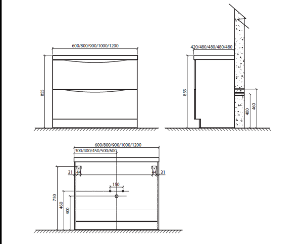 Раковина из искусственного мрамора, 800x480x140 BelBagno EA-800-LVB