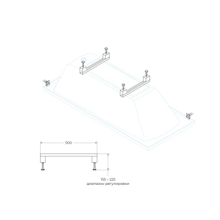 Универсальный комплект ног для прямоугольных акриловых ванн CEZARES LEG-KIT-150