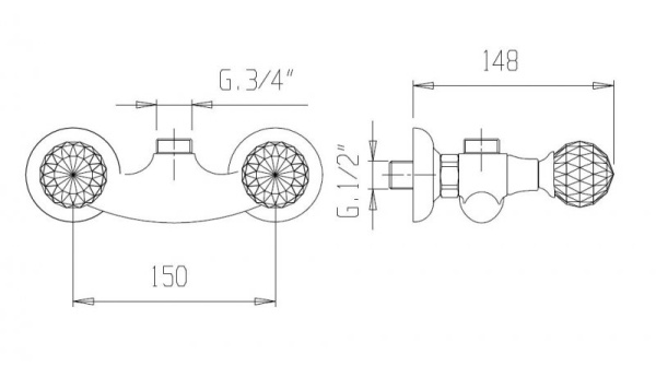 Смеситель для душа CEZARES ATLANTIS-NOSTALGIA-DS ATLANTIS-NOSTALGIA-DS-03/24 Смеситель для душа CEZARES ATLANTIS-NOSTALGIA-DS ATLANTIS-NOSTALGIA-DS-03/24