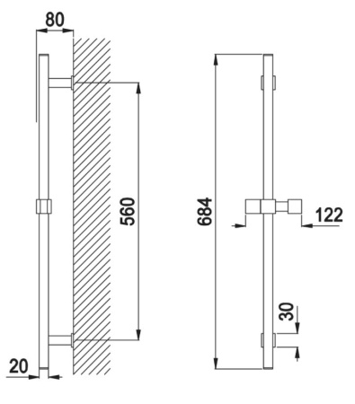 Душевая штанга CEZARES CZR-B-SDQ-01 Душевая штанга CEZARES CZR-B-SDQ-01
