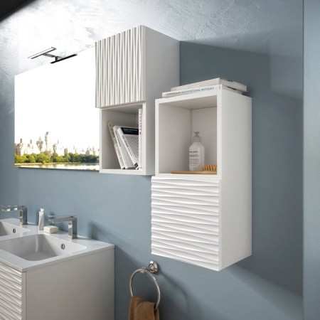 Колонна с одной распашной дверцей и двумя открытыми полками Cezares BACL140.601