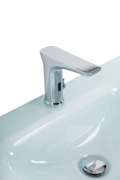 База под раковину подвесная с одним выкатным ящиком с фрезерованной ручкой по всей длине фасада и с 