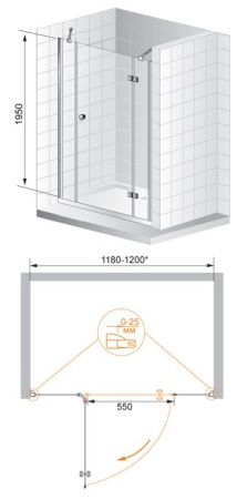 Душевая дверь CEZARES VERONA-W-B-13-30+60/40-C-Cr