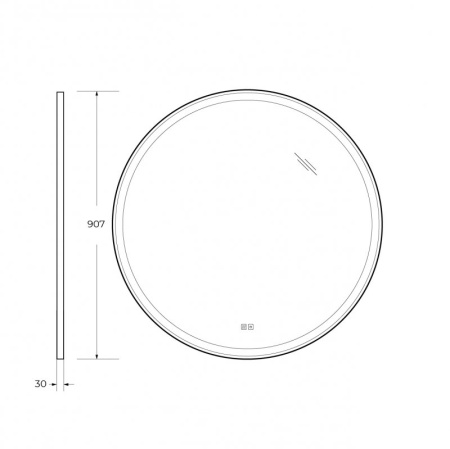 Зеркало Cezares CZR-SPC-CADRO-600-LED-TCH-WARM
