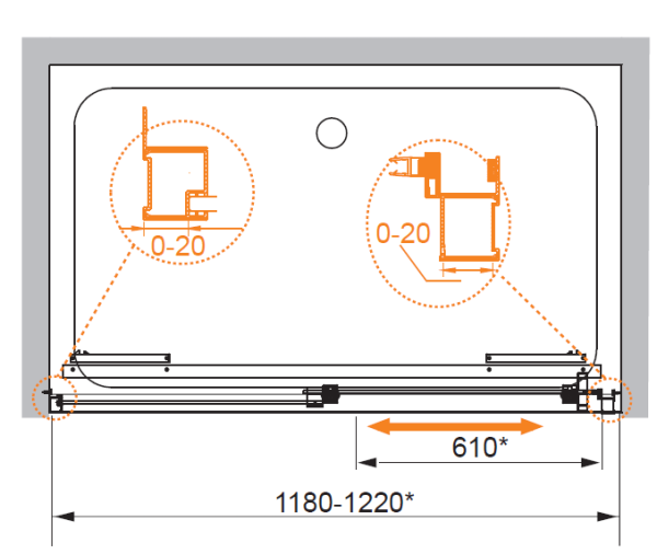 Душевая дверь CEZARES LUX-SOFT-W-BF-1-120-C-Cr-IV
