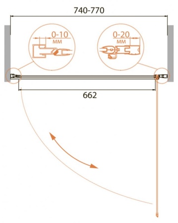 Душевая дверь в нишу CEZARES RELAX-B-1 RELAX-B-1-90-P-Bi-R