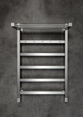 Полотенцесушитель водяной Chromix Granada 50x80 П5 Cr с крючками и верхней полкой